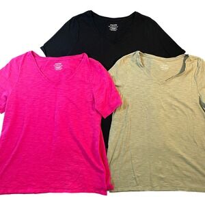 Lot of 3 Chico's Ultimate Tee Women's Size 1 (Medium) Top Short Sleeve Modal